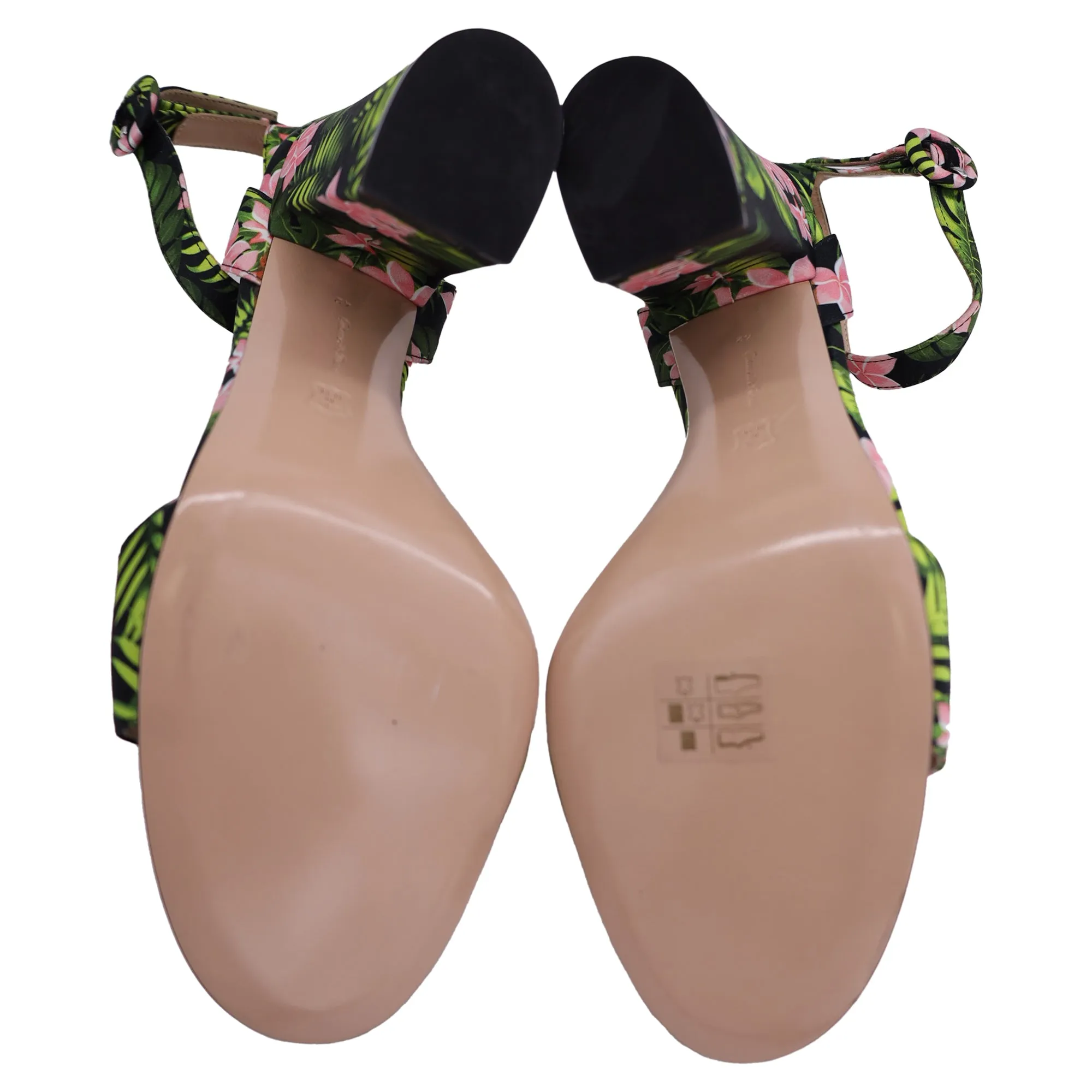 Gianvito Rossi Tandi Floral Sandals in Floral Print Satin