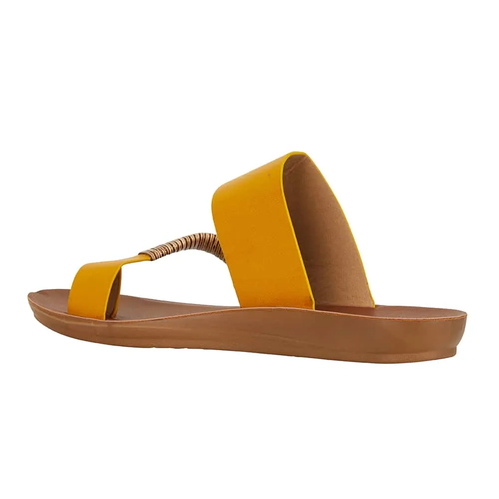 Gidget Sandal in Mustard Smooth