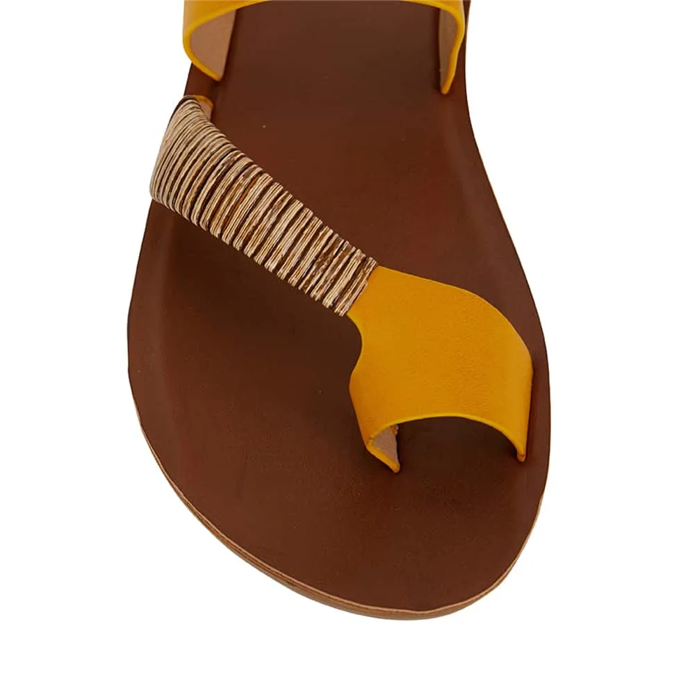 Gidget Sandal in Mustard Smooth