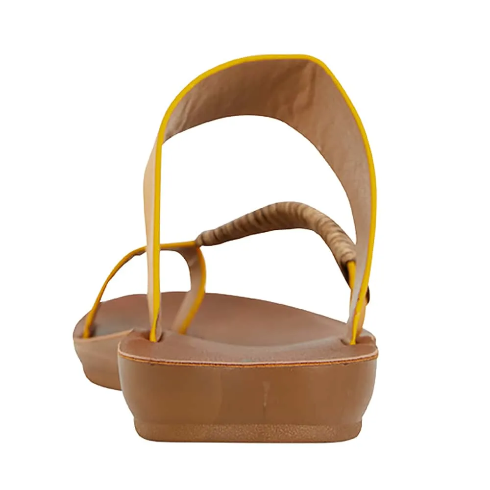 Gidget Sandal in Mustard Smooth
