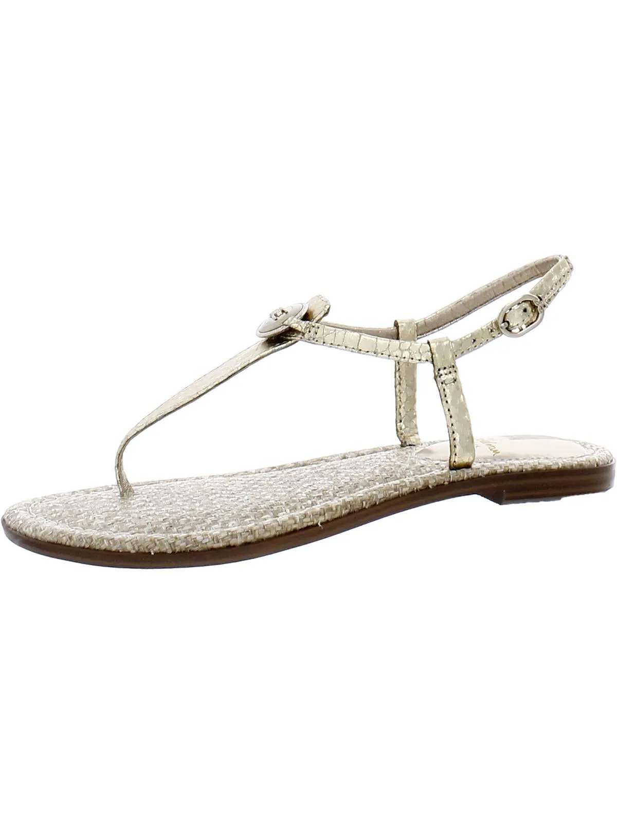 GIGI SIGNET Womens Faux Leather Casual Thong Sandals