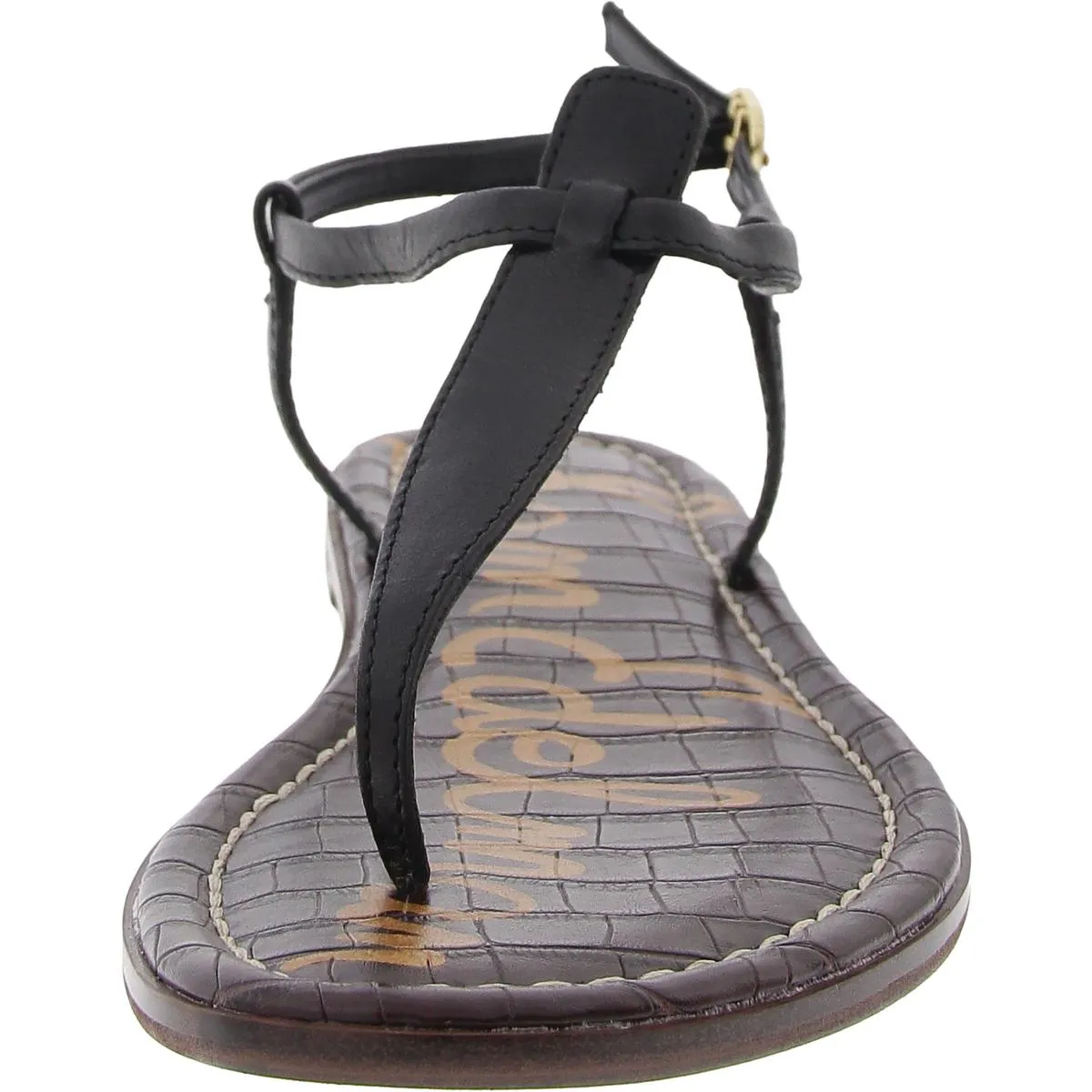 Gigi Womens Leather Thong T-Strap Sandals