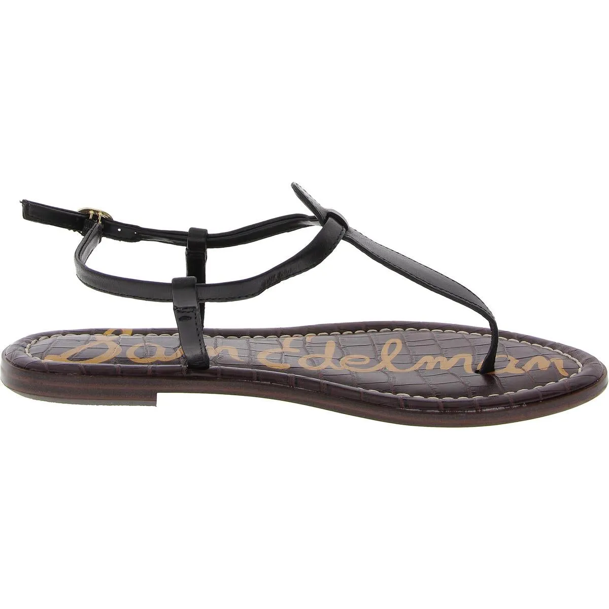 Gigi Womens Leather Thong T-Strap Sandals
