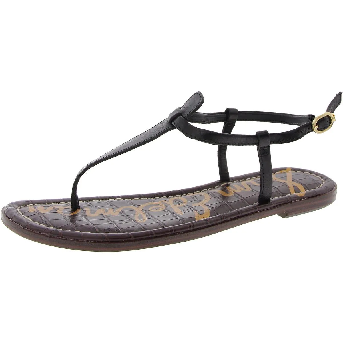 Gigi Womens Leather Thong T-Strap Sandals