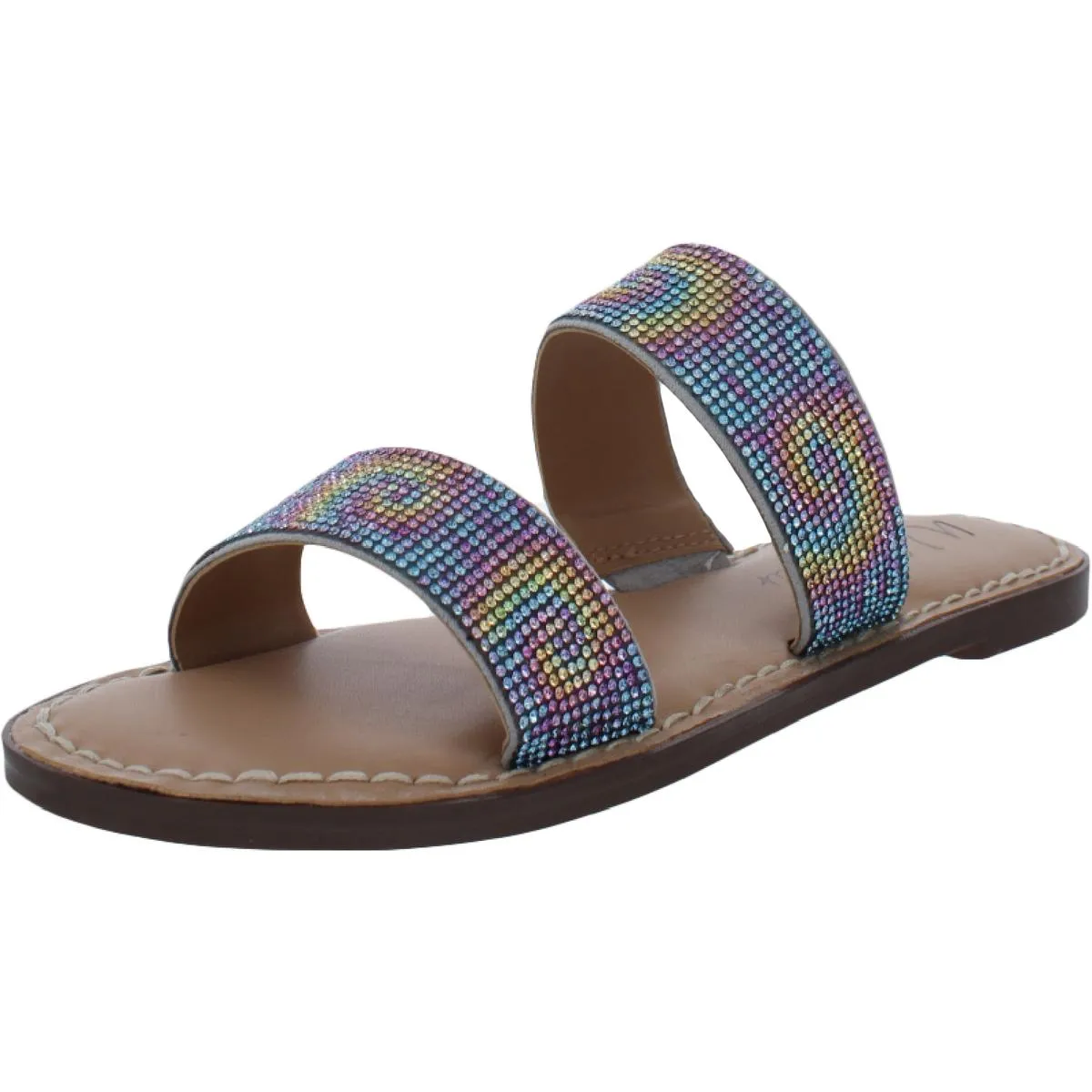 Ginnie Womens Embellished Rhinestone Flat Sandals