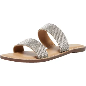 Ginnie Womens Embellished Rhinestone Flat Sandals