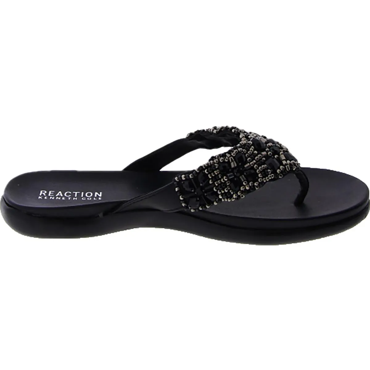 Glam-athon Womens Slip On Slide Flip-Flops