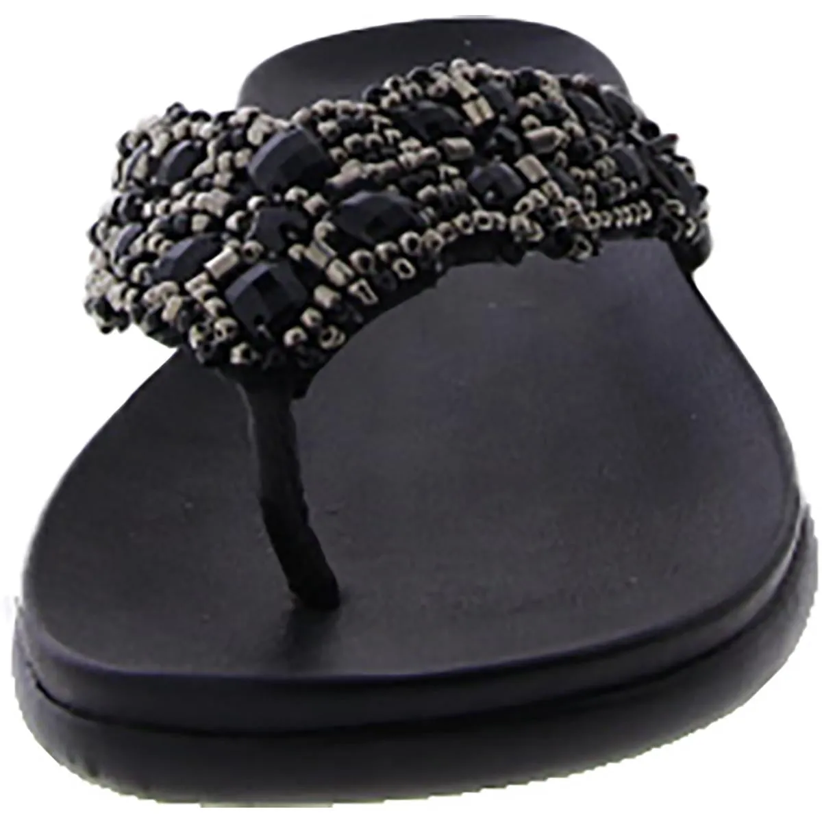 Glam-athon Womens Slip On Slide Flip-Flops