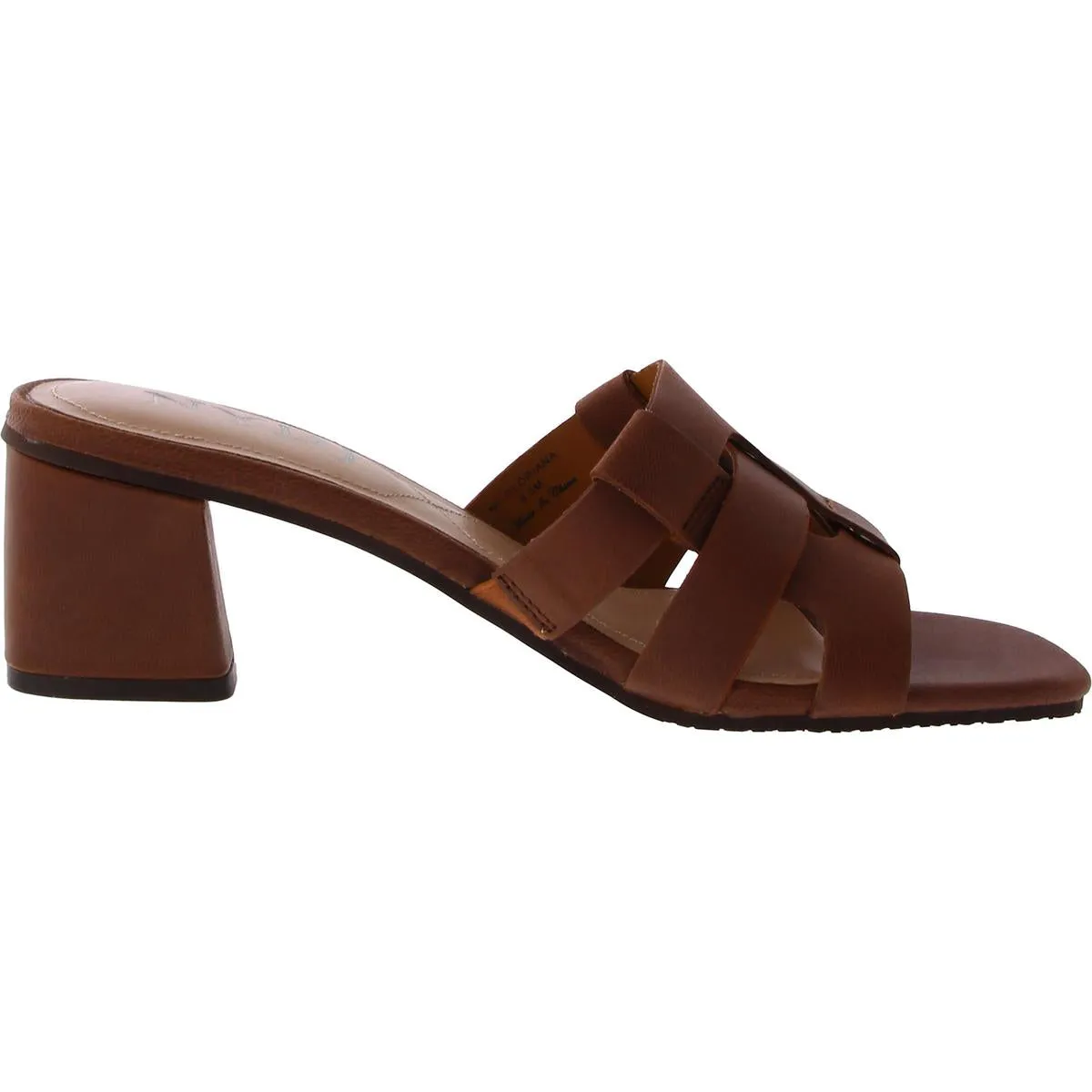 glorianago Womens Faux Leather Woven Slide Sandals
