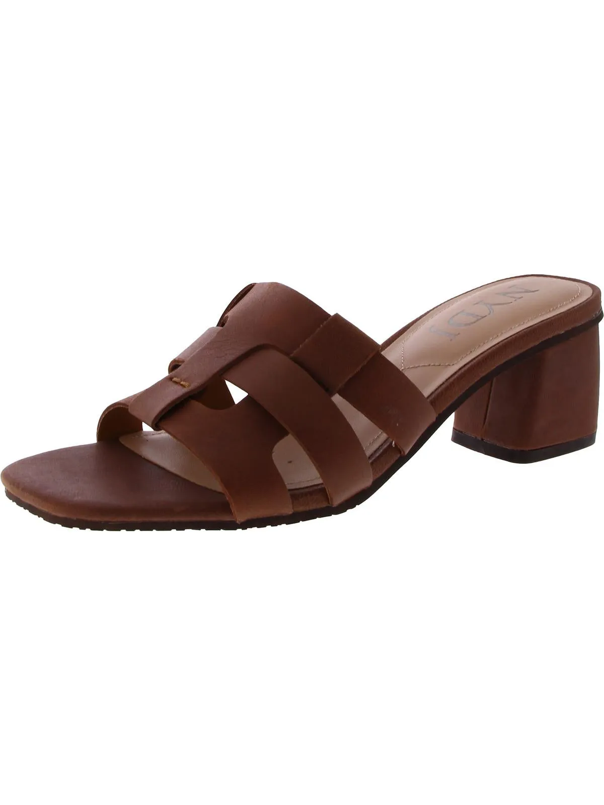 glorianago Womens Faux Leather Woven Slide Sandals