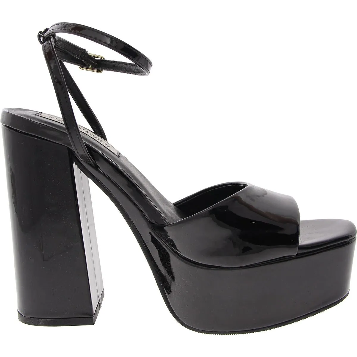 Golden Womens Adjustable Patent Platform Sandals