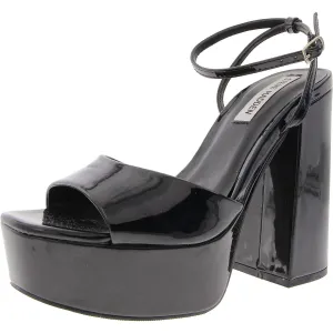 Golden Womens Adjustable Patent Platform Sandals