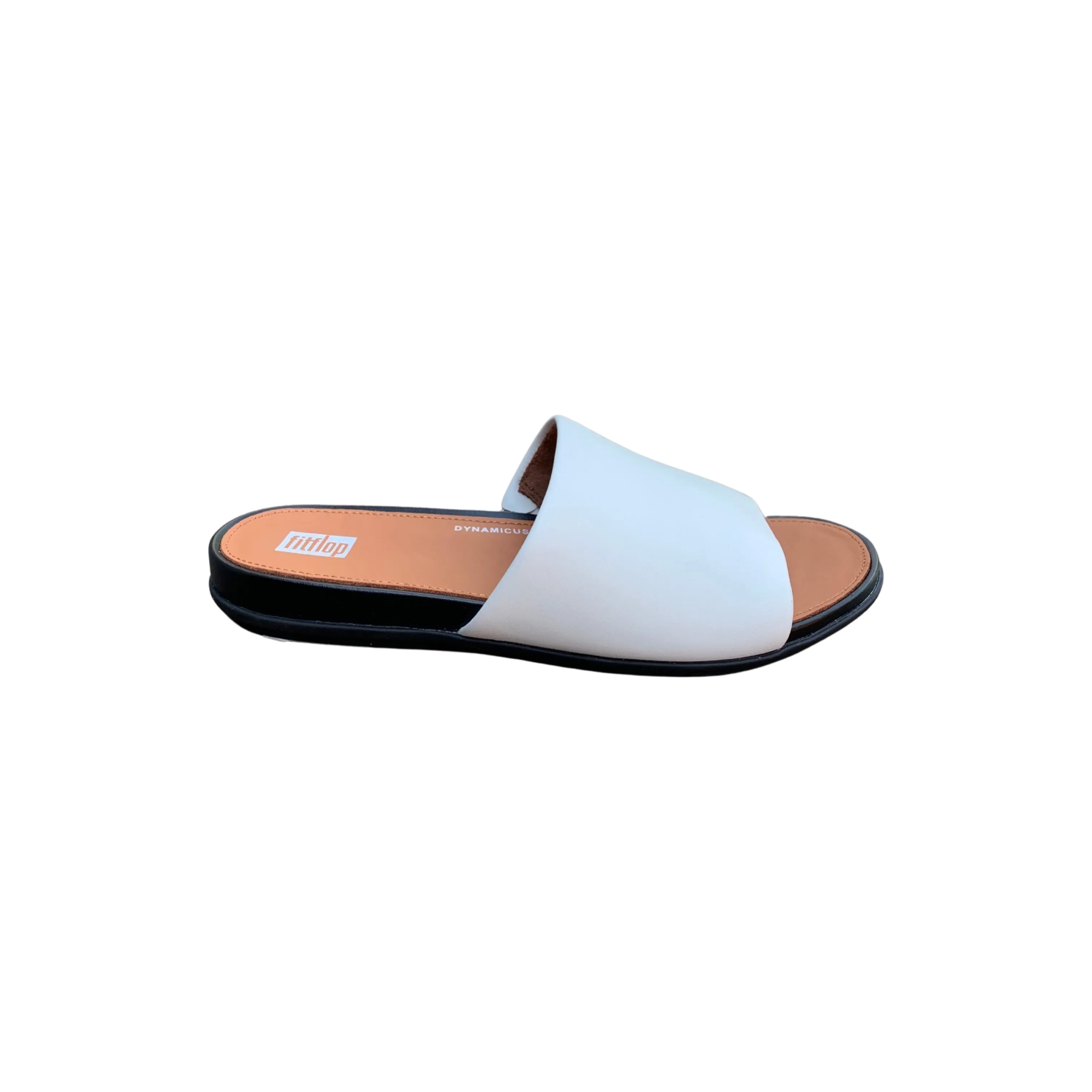 Gracie White Leather Pool Slide