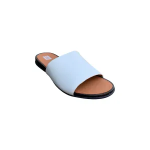 Gracie White Leather Pool Slide