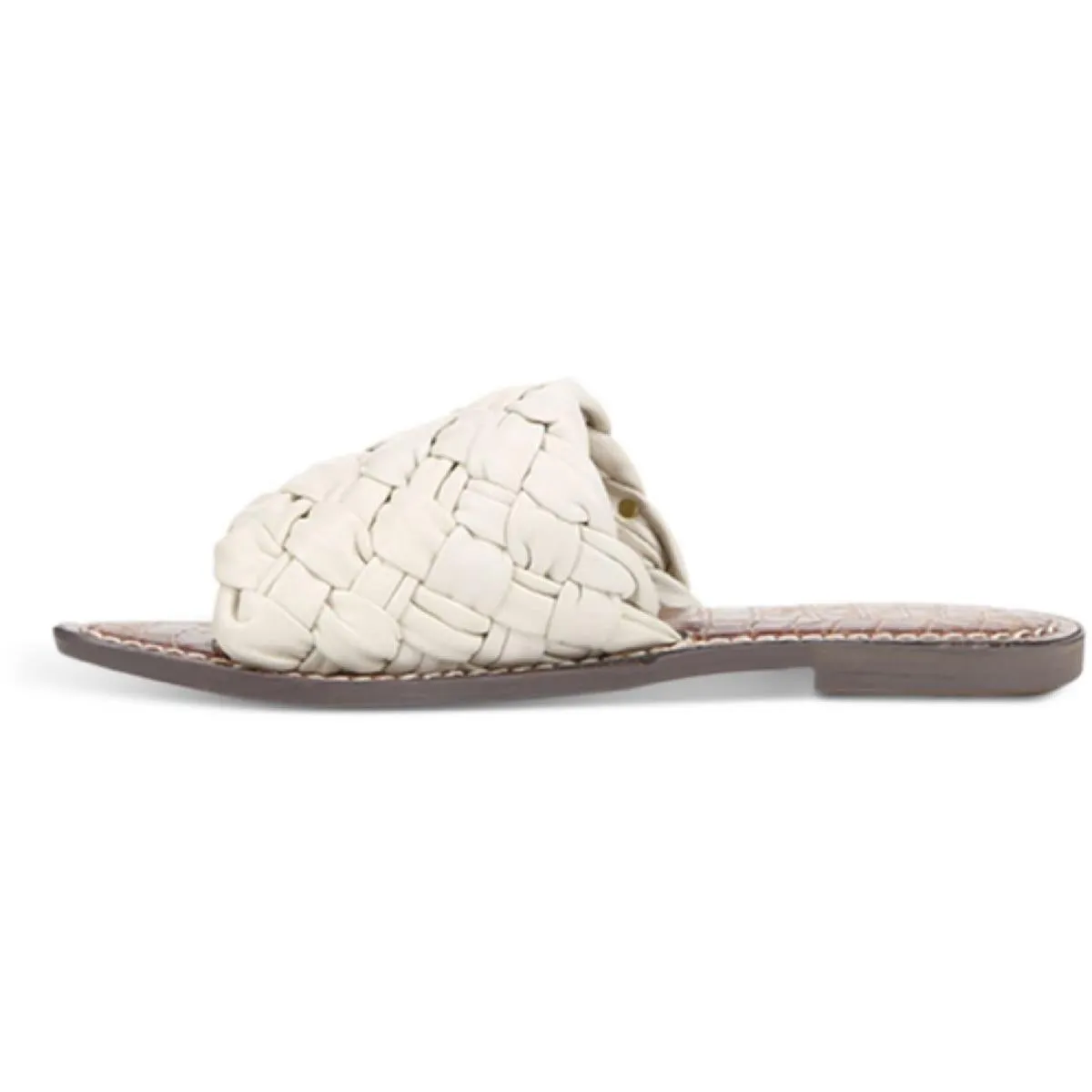 Griffin Womens Padded Insole Leather Slide Sandals