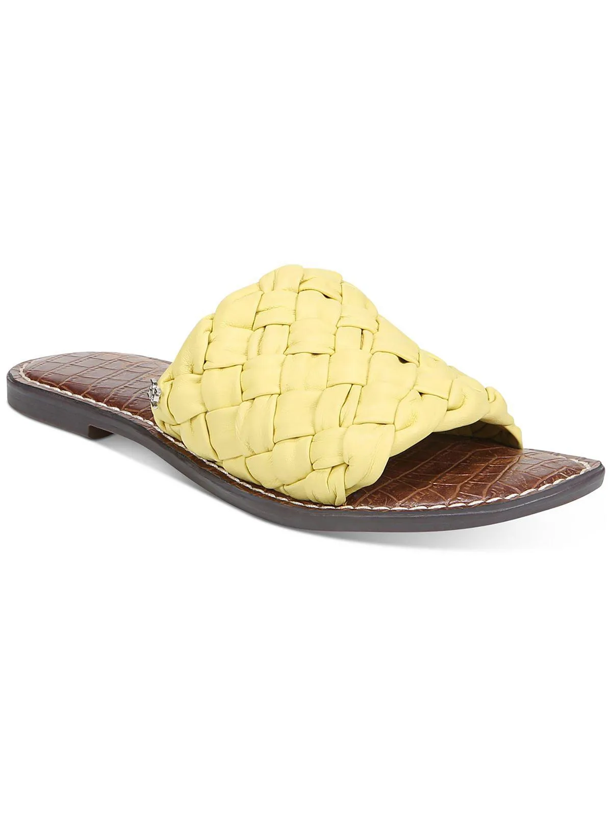 Griffin Womens Padded Insole Leather Slide Sandals