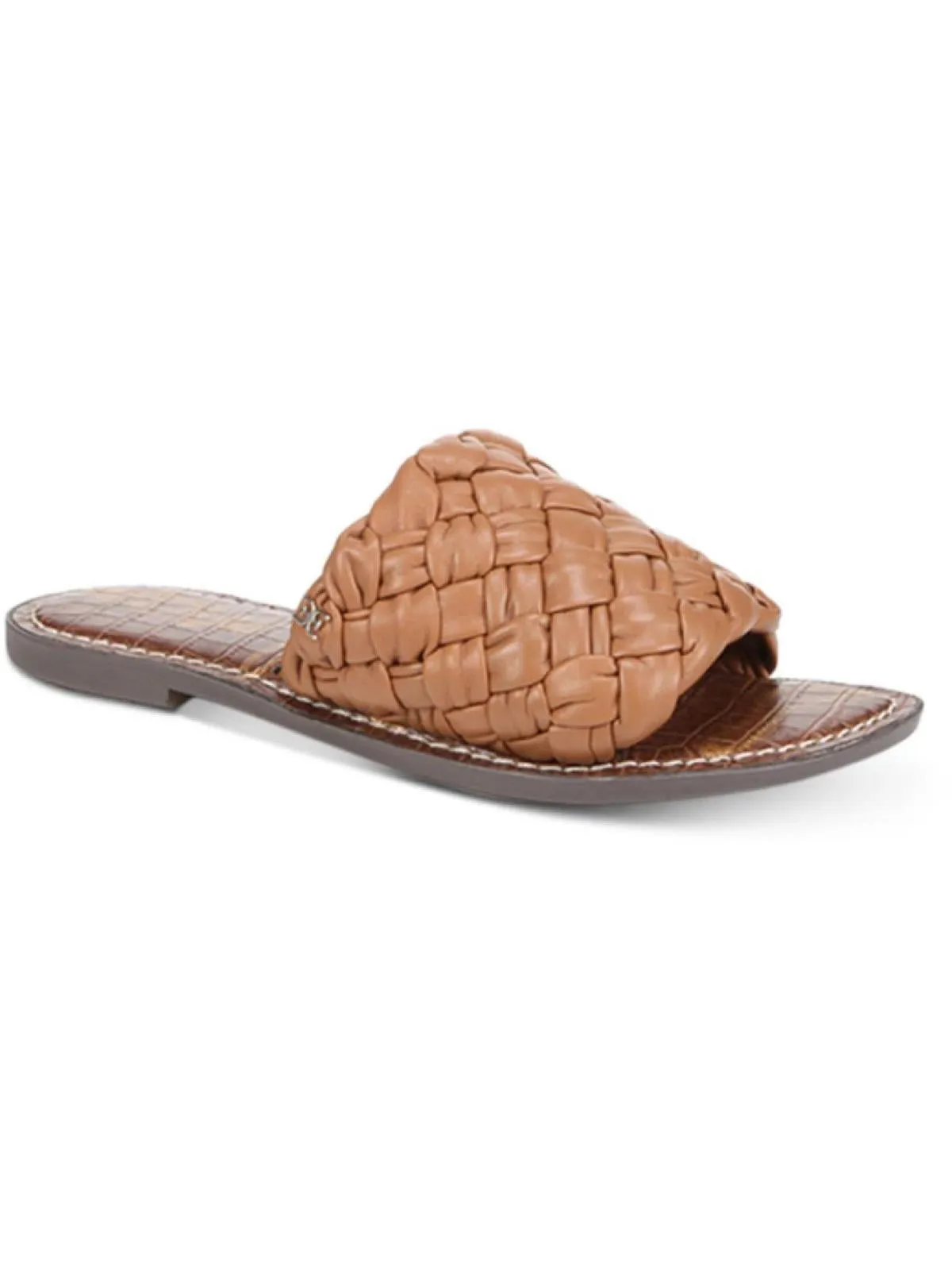 Griffin Womens Padded Insole Leather Slide Sandals