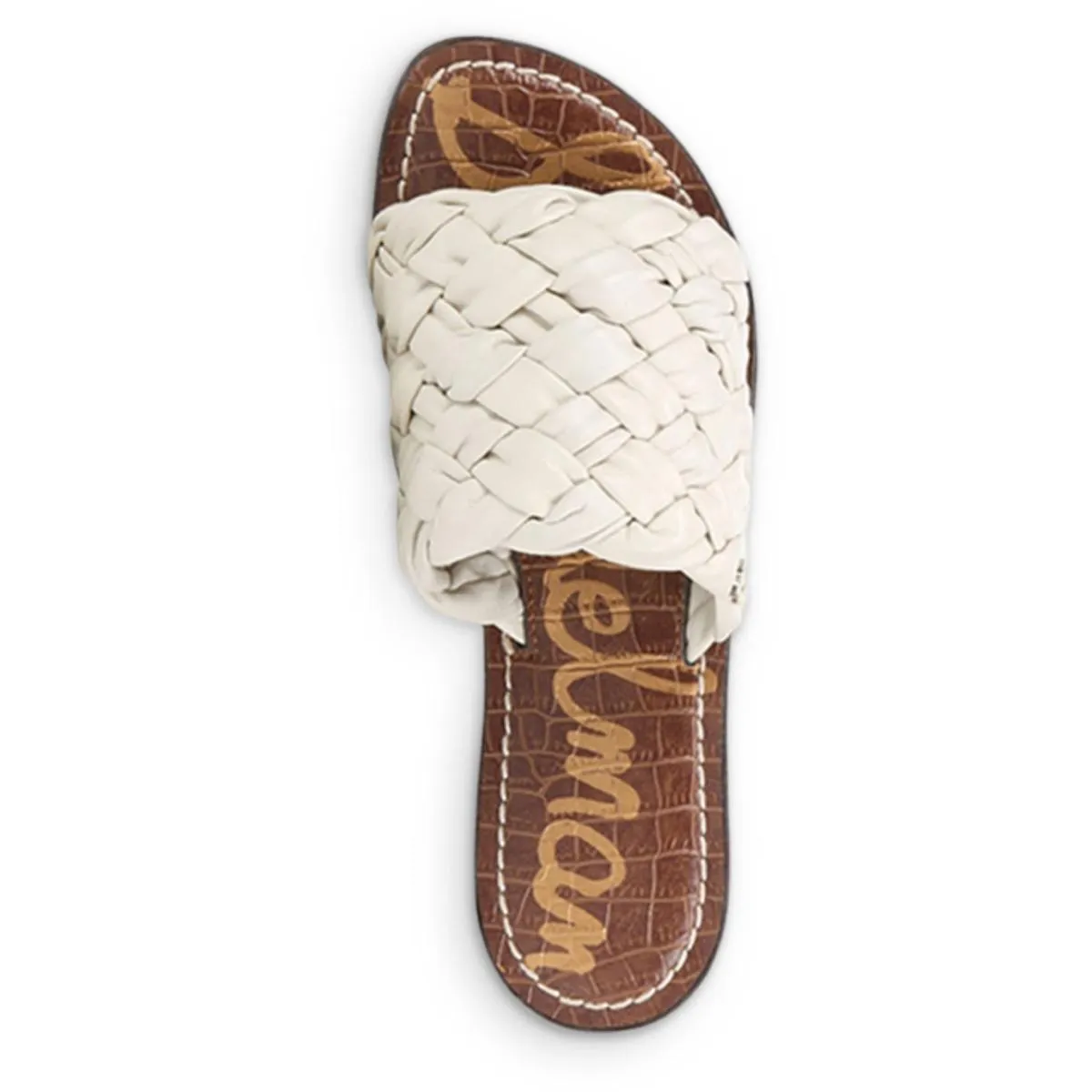 Griffin Womens Padded Insole Leather Slide Sandals