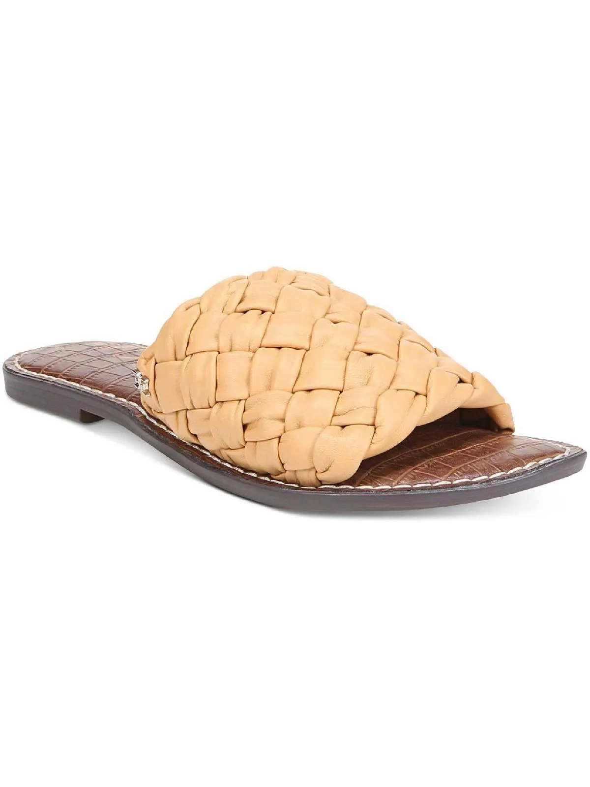 Griffin Womens Padded Insole Leather Slide Sandals