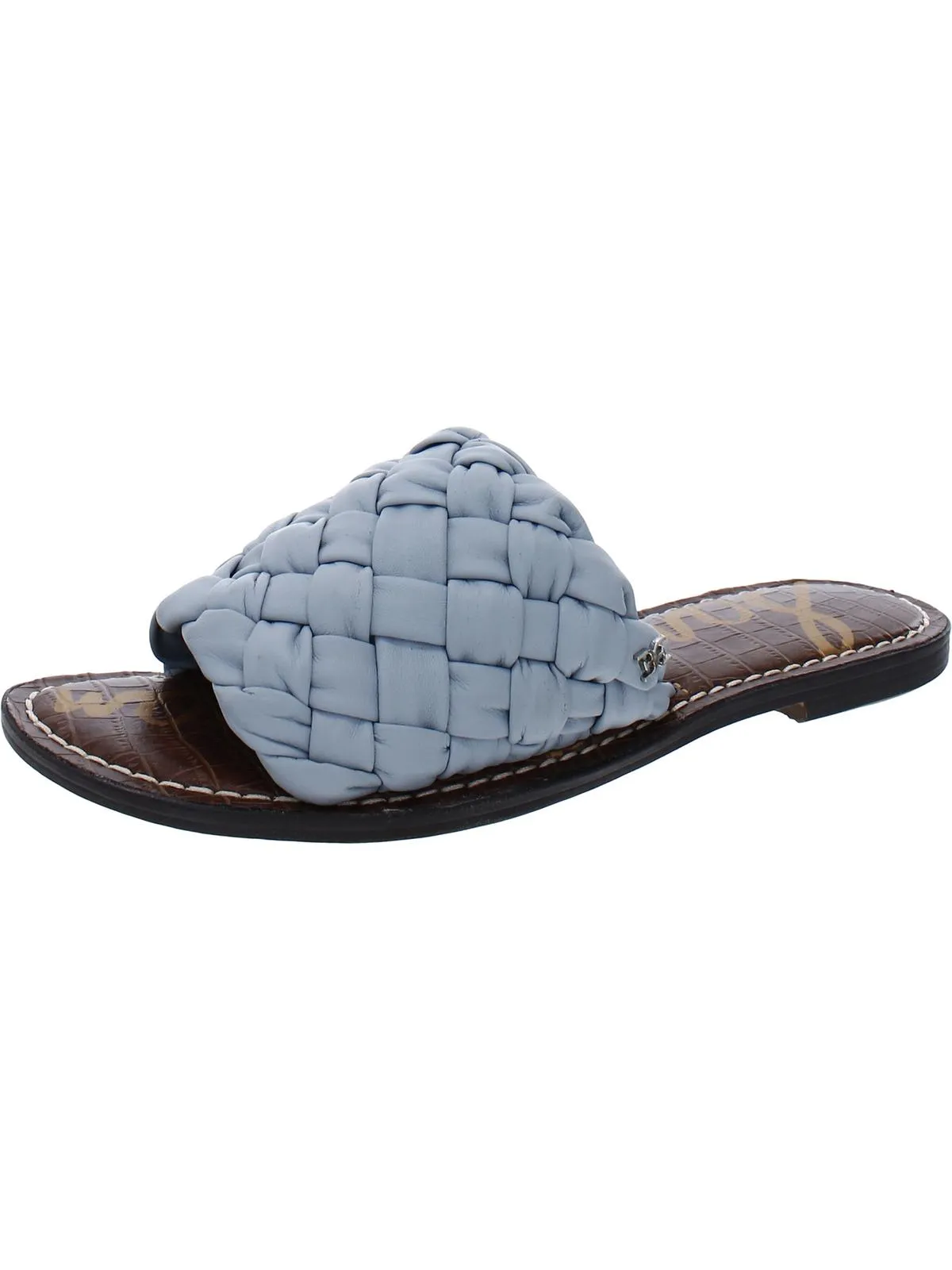 Griffin Womens Padded Insole Leather Slide Sandals