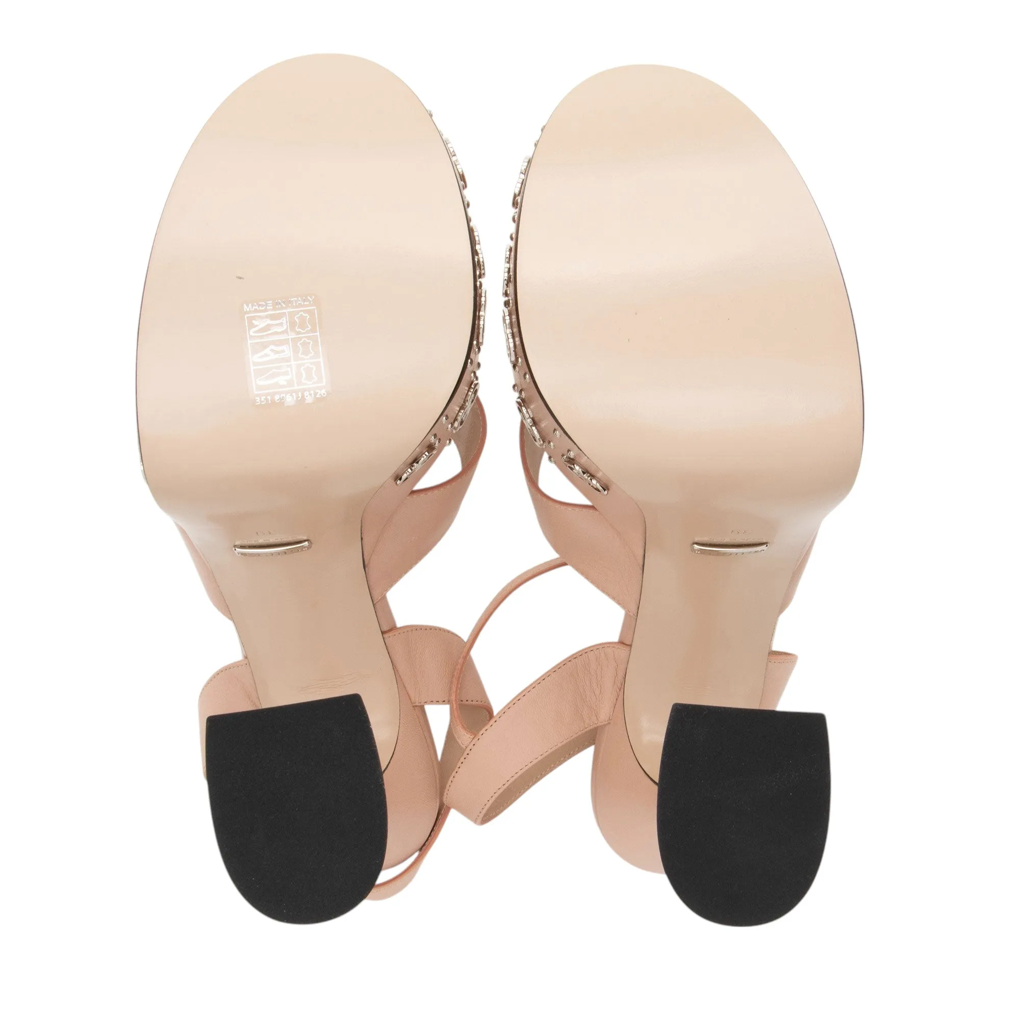 Gucci Leather GG Embellished Platform Sandals