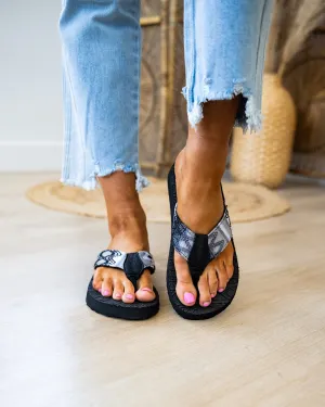 Gypsy Jazz Azteca Flip Flops- Black FINAL SALE