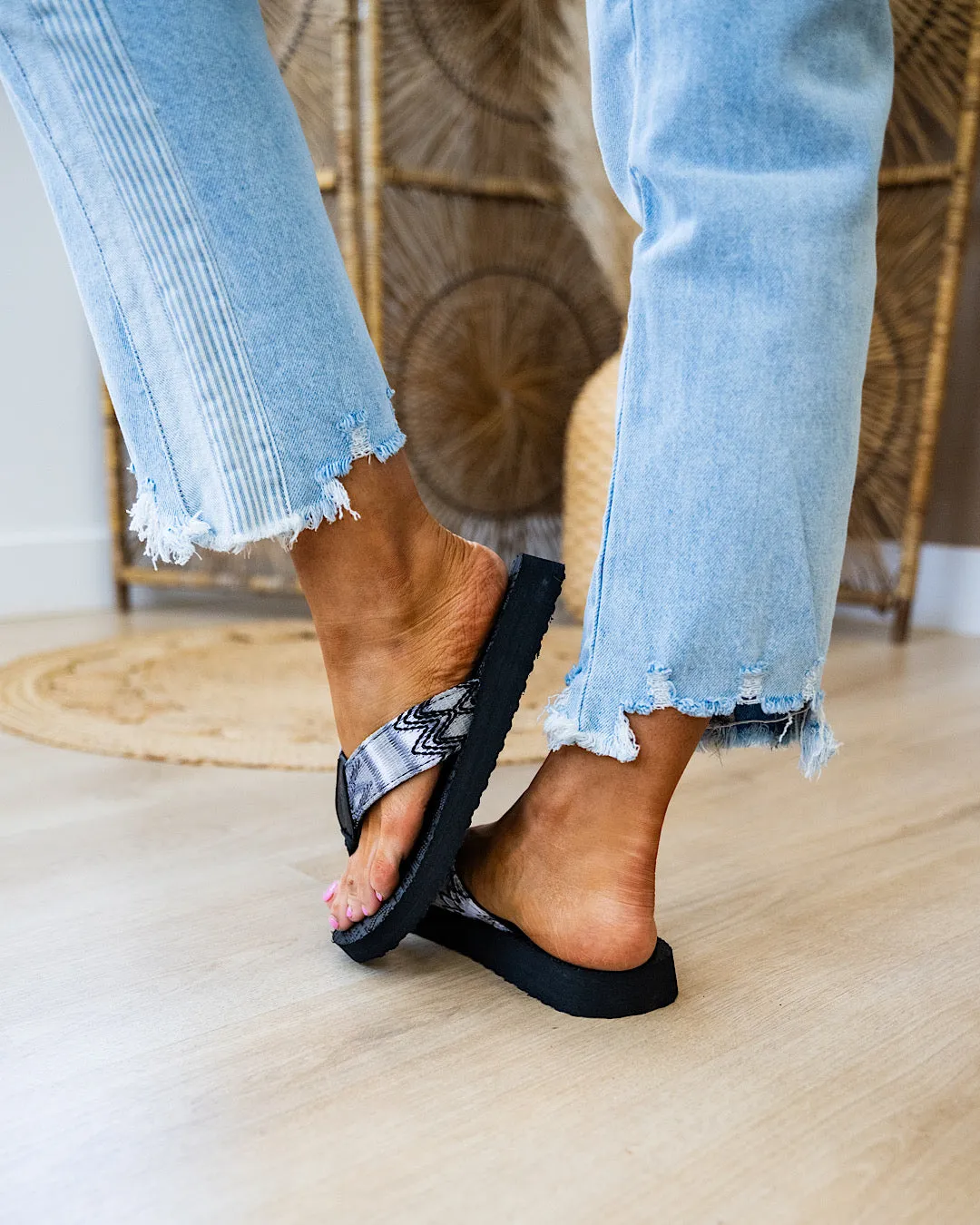 Gypsy Jazz Azteca Flip Flops- Black FINAL SALE