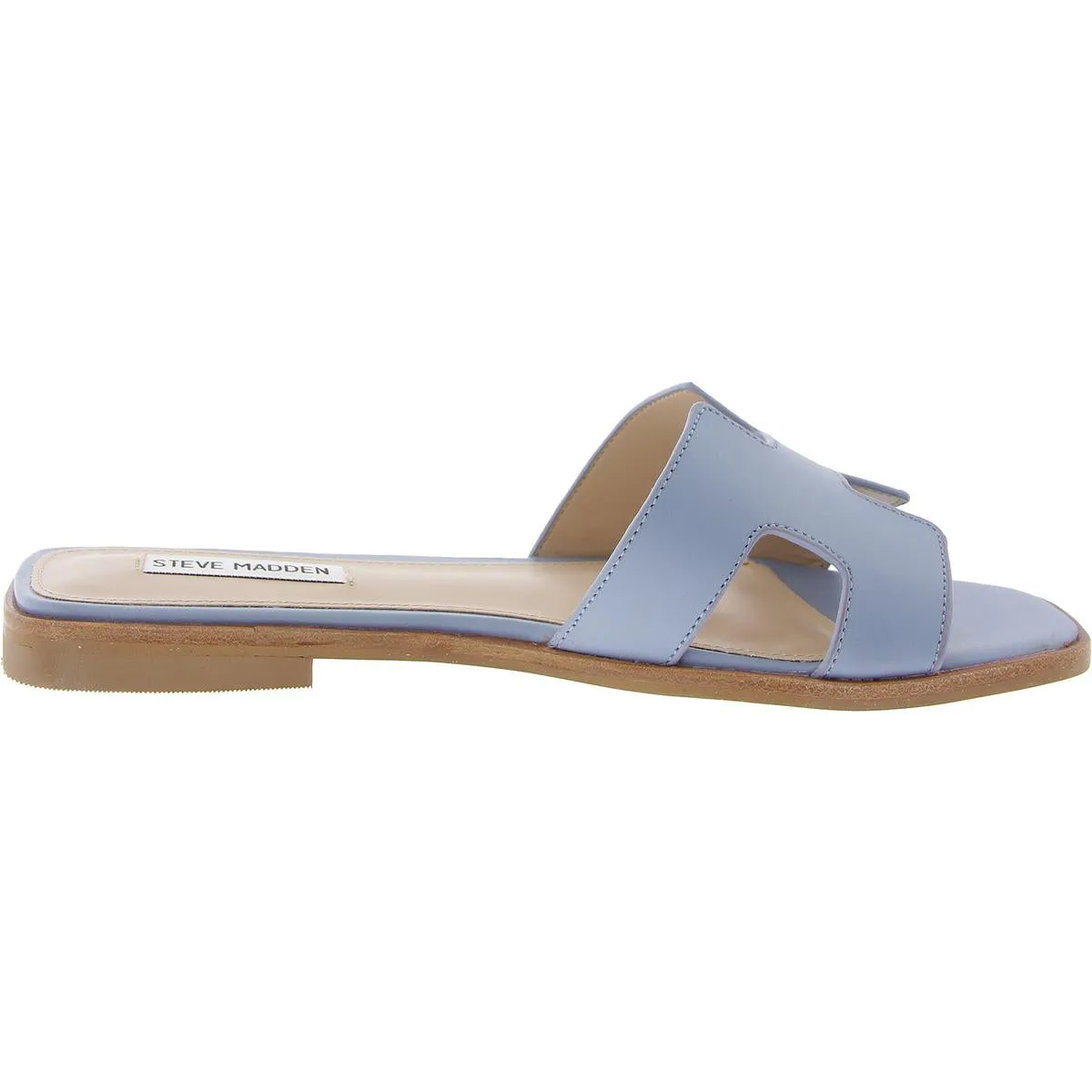 Hadyn Womens Faux Leather Square Toe Flat Sandals