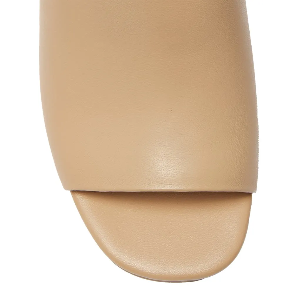 Halo Heel in Nude Leather
