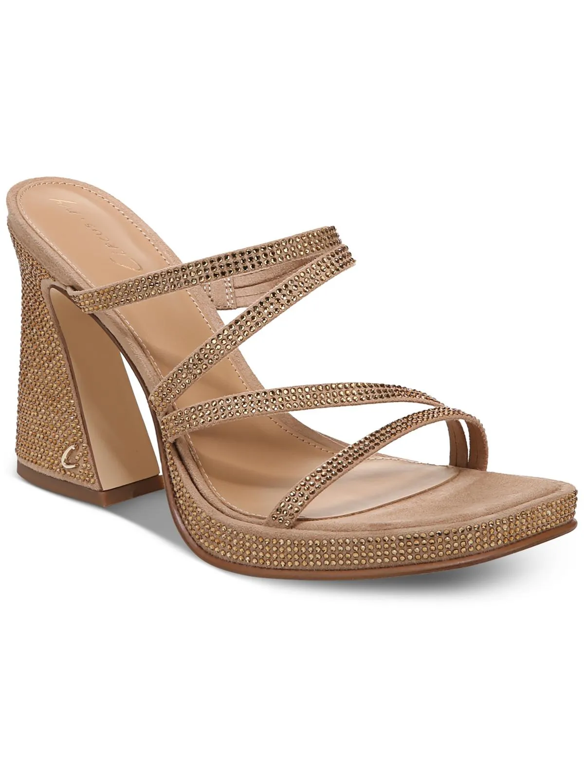 Hanson Womens Faux Leather Embellished Strappy Sandals