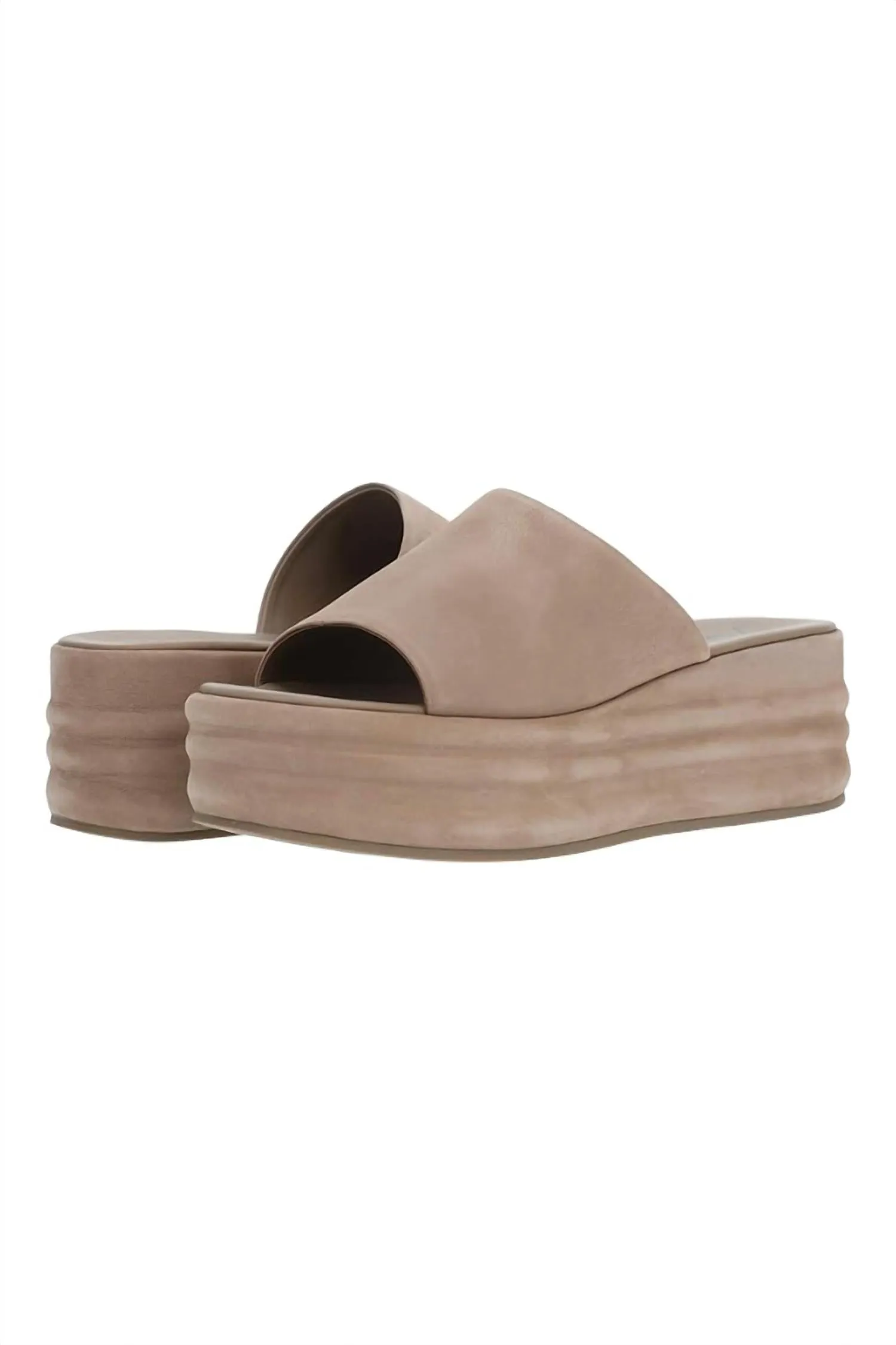 Harbor Flatform Sandal In Fawn Grey