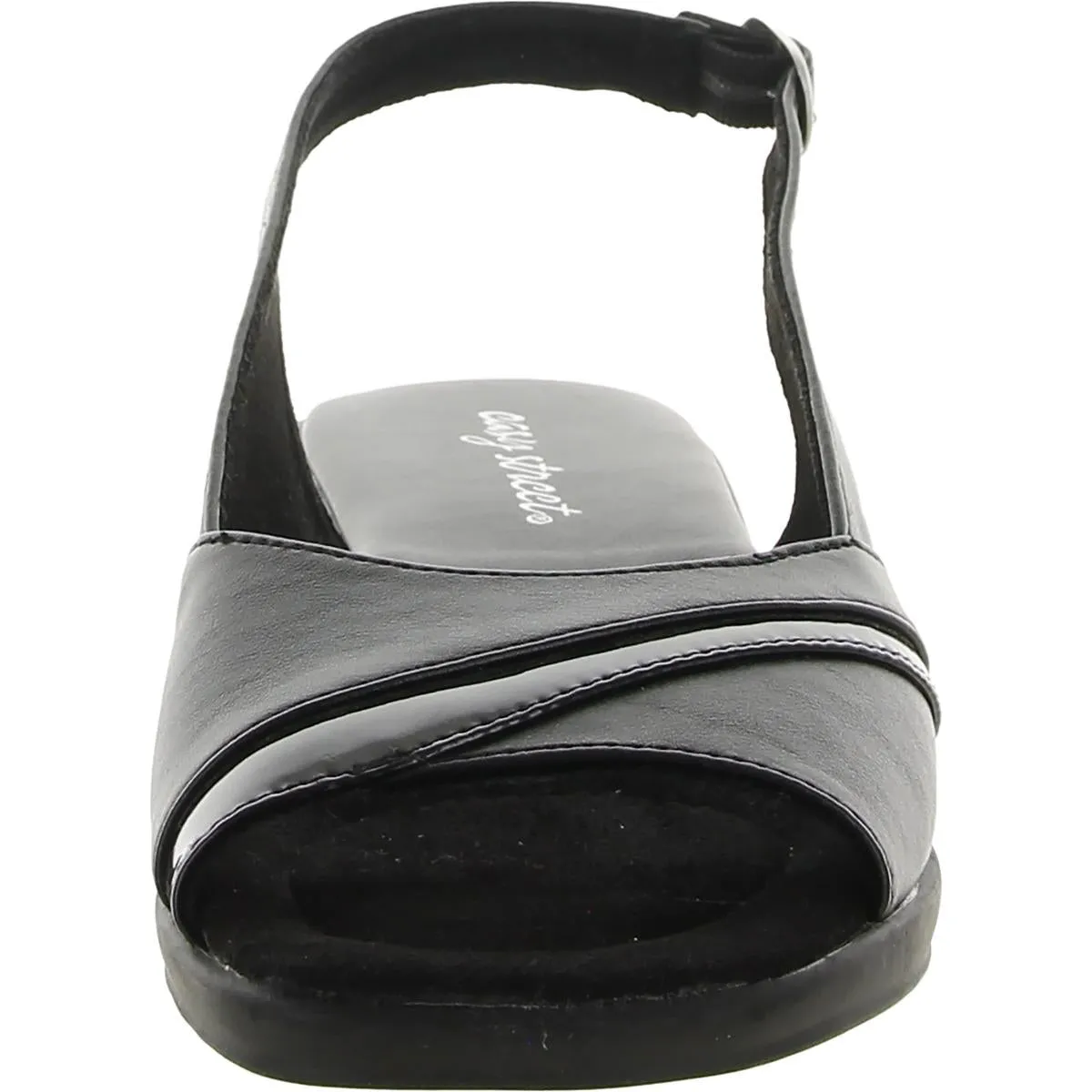 Harriet Womens Faux Leather Patent Trim Slingback Sandals