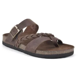 Hazy Womens Braided Slip On Slide Sandals