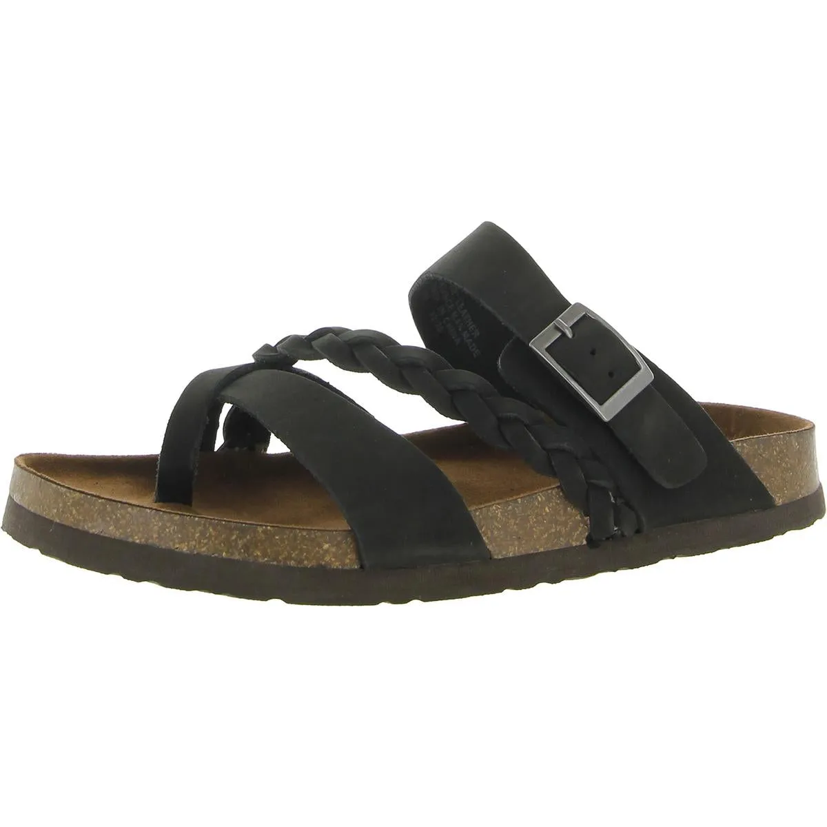Hazy Womens Braided Slip On Slide Sandals