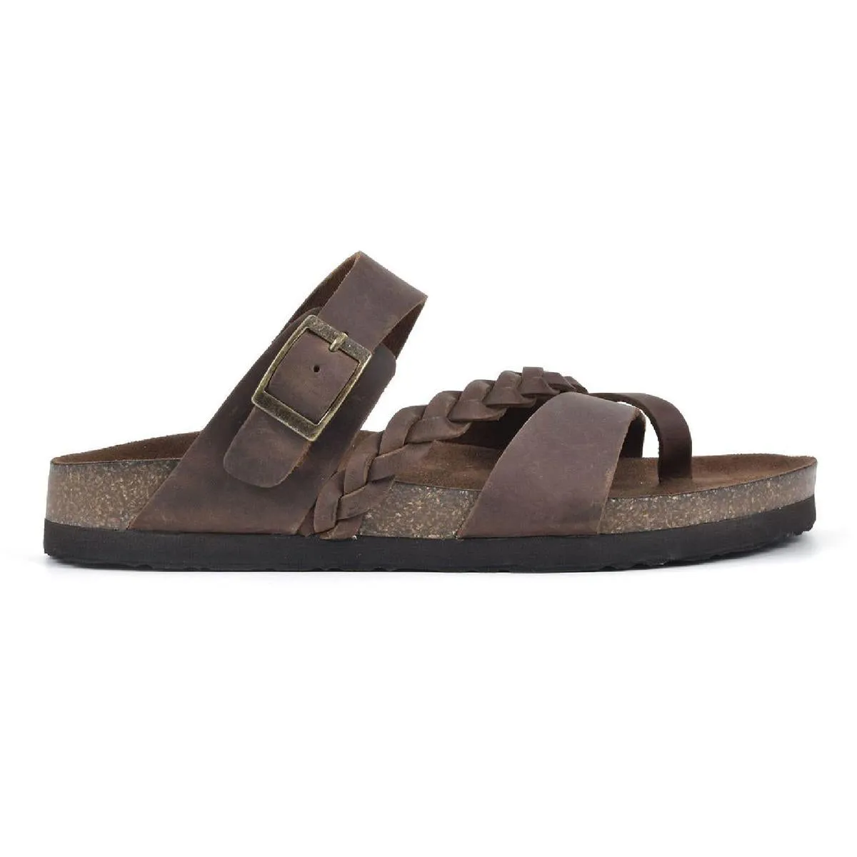 Hazy Womens Braided Slip On Slide Sandals