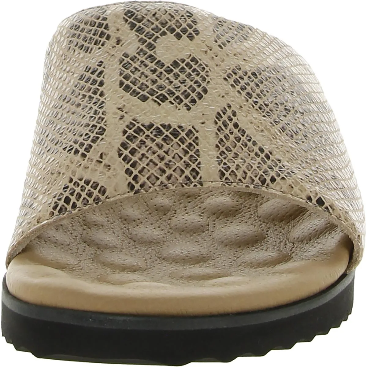 Heston  Womens Leather Slip On Wedge Sandals