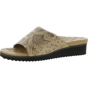 Heston  Womens Leather Slip On Wedge Sandals
