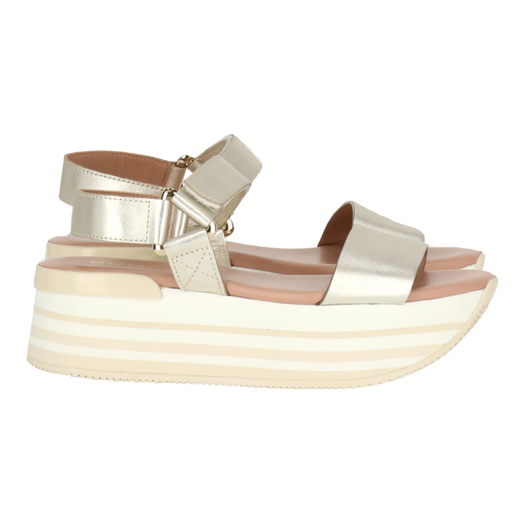 Hogan Womens Gold Sandal