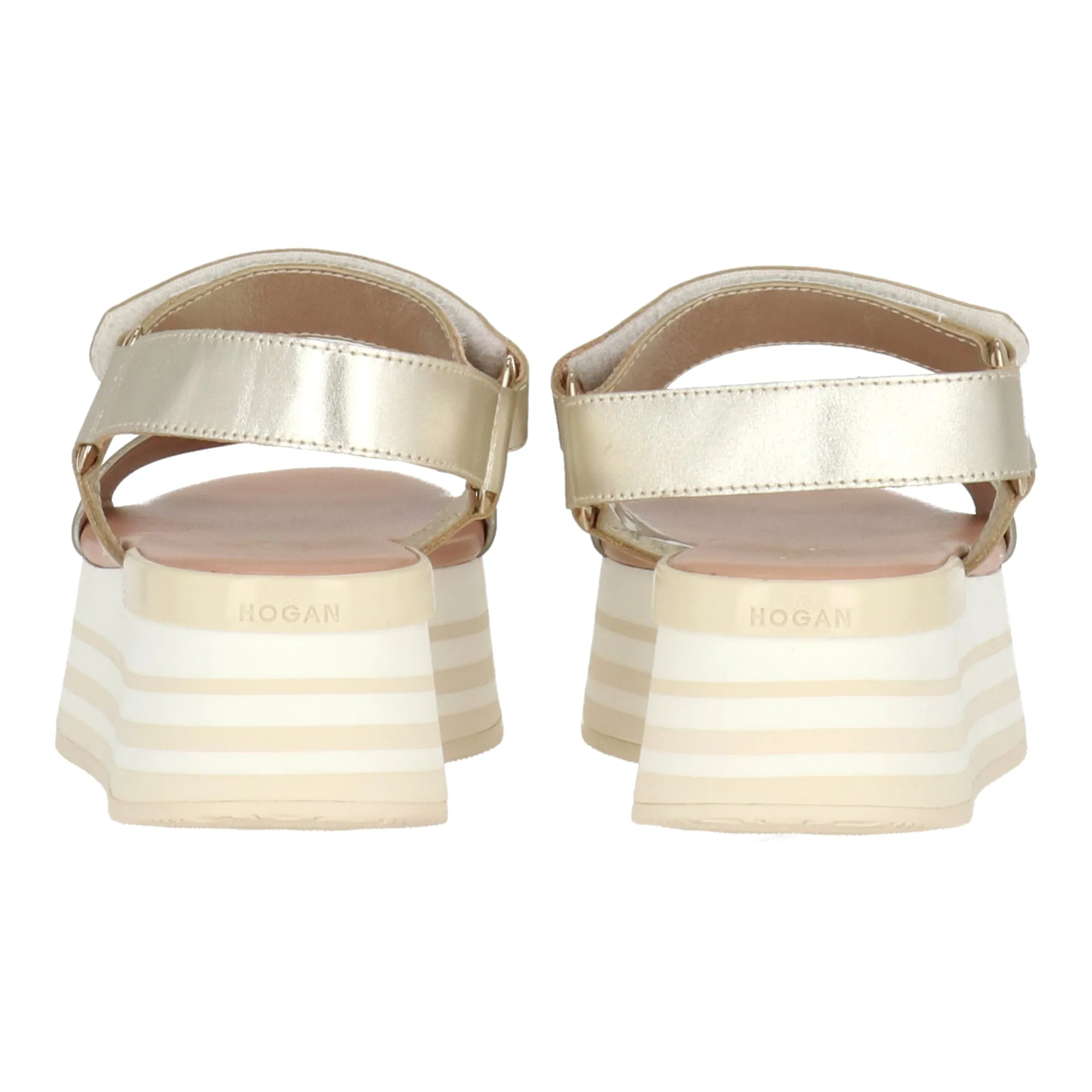 Hogan Womens Gold Sandal