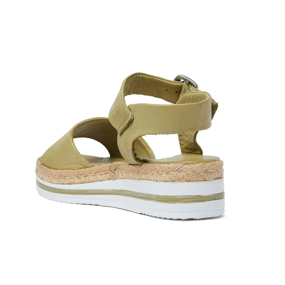 Holiday Espadrille in Khaki Leather