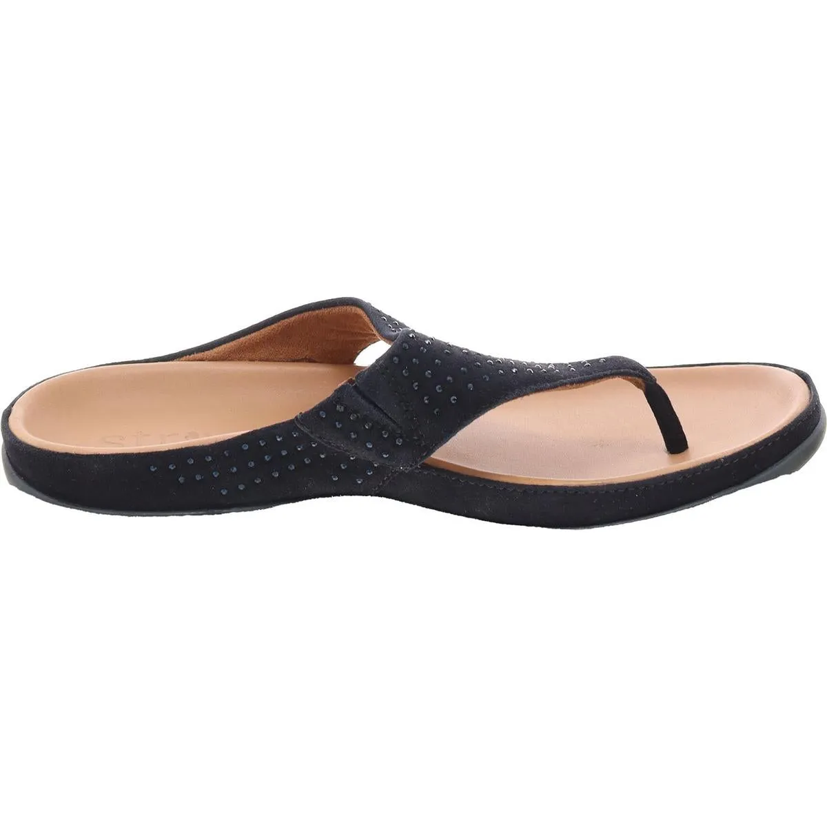 Ibiza Womens Embellished Faux Suede Thong Sandals