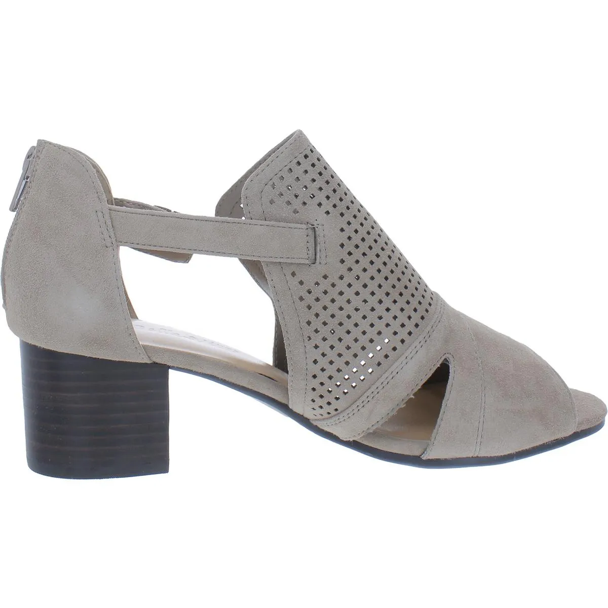 Illiana Womens Faux Suede Open Toe Block Heels