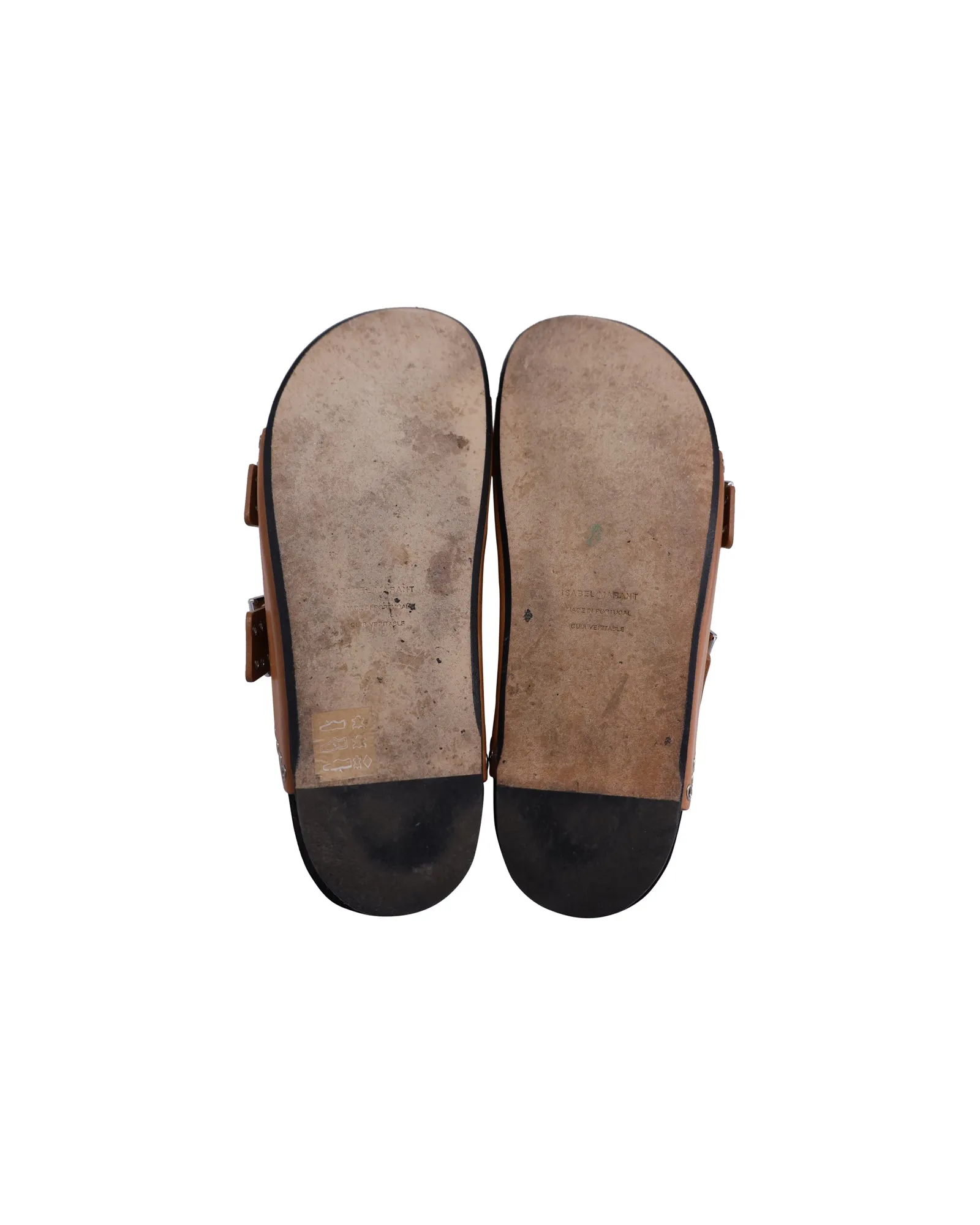 Isabel Marant Lennyo Eyelet-Embellished Sandals in Brown Leather