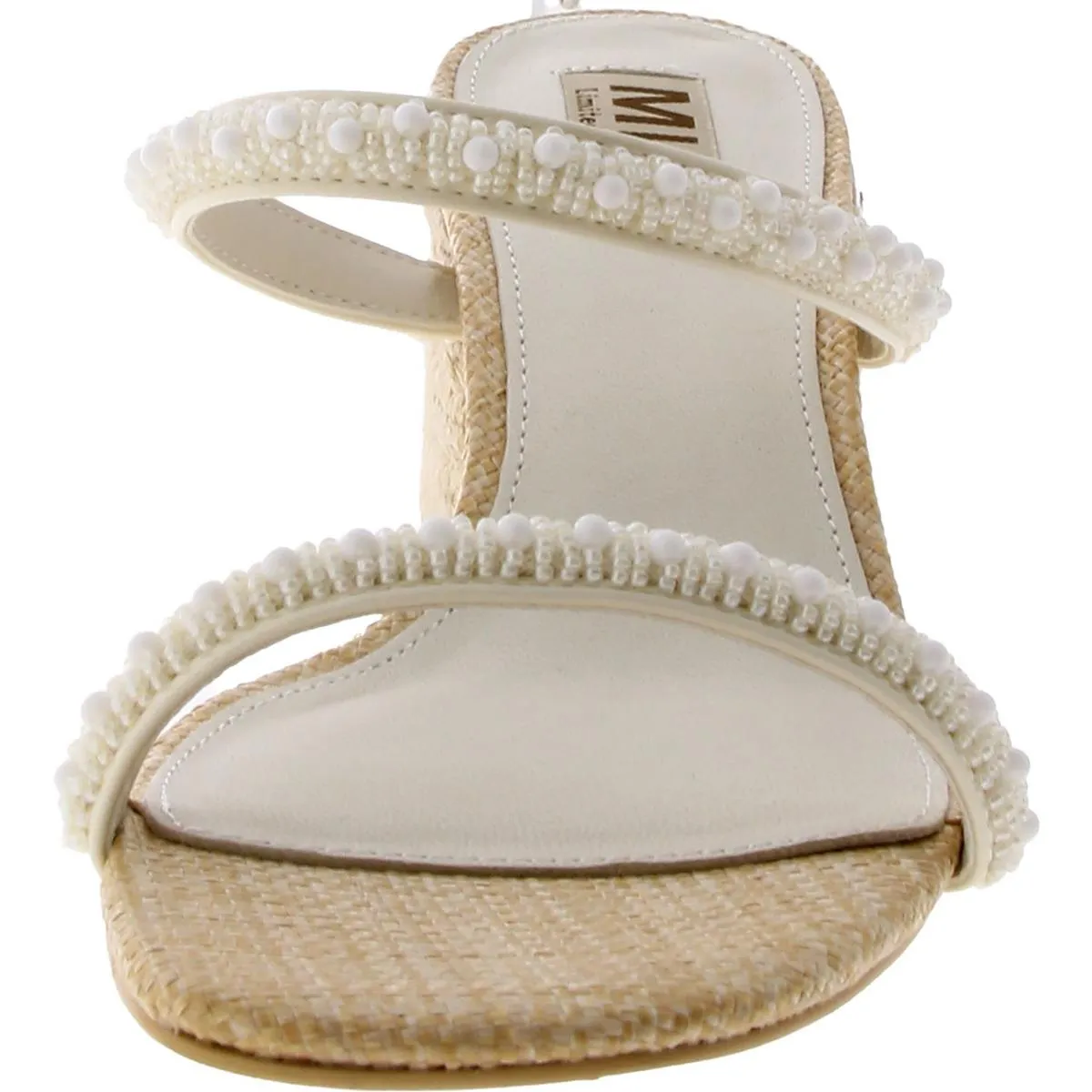 Isabeli Womens Woven Block Heel Slide Sandals