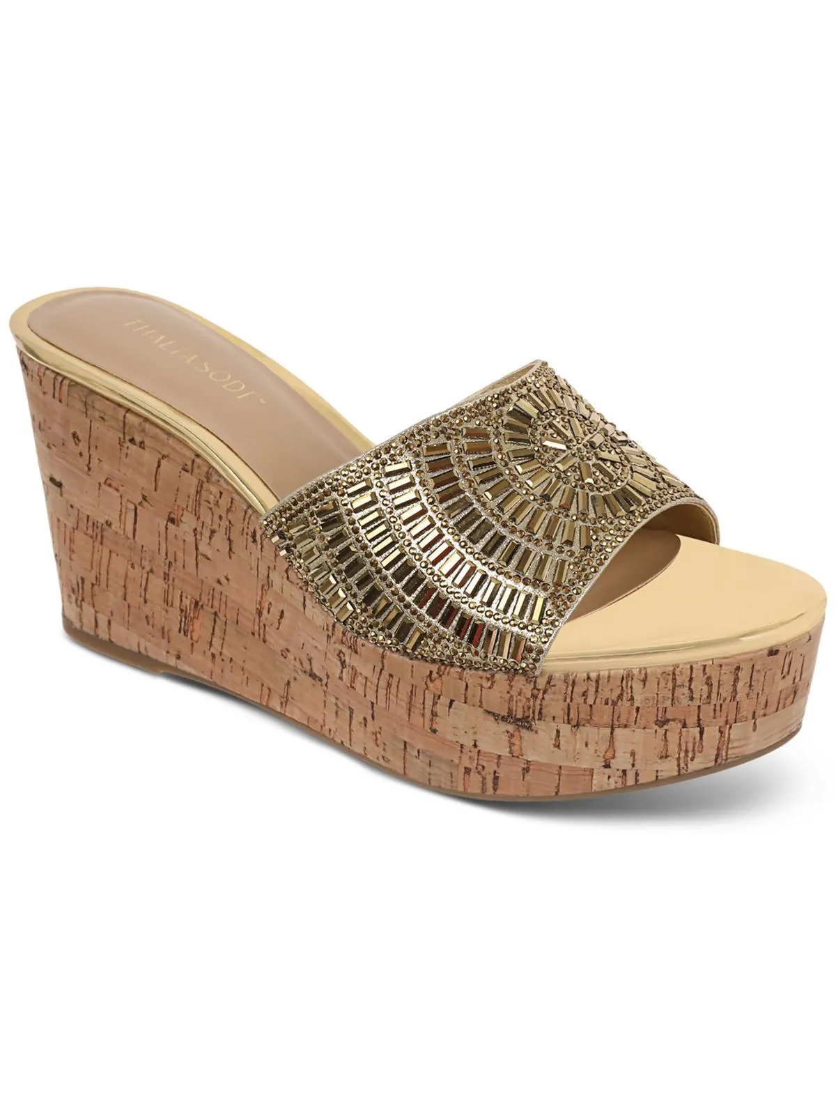 Jae Womens Faux Suede Slip-On Wedge Sandals