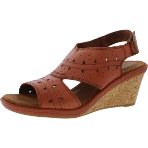 Janna Womens Perforated Leather Slingback Sandals