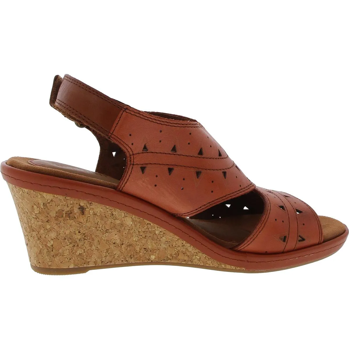 Janna Womens Perforated Leather Slingback Sandals