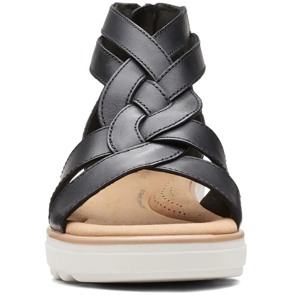 Jillian Womens Leather Zipper Ankle Strap