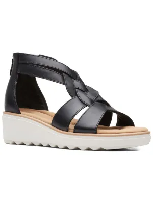 Jillian Womens Leather Zipper Ankle Strap