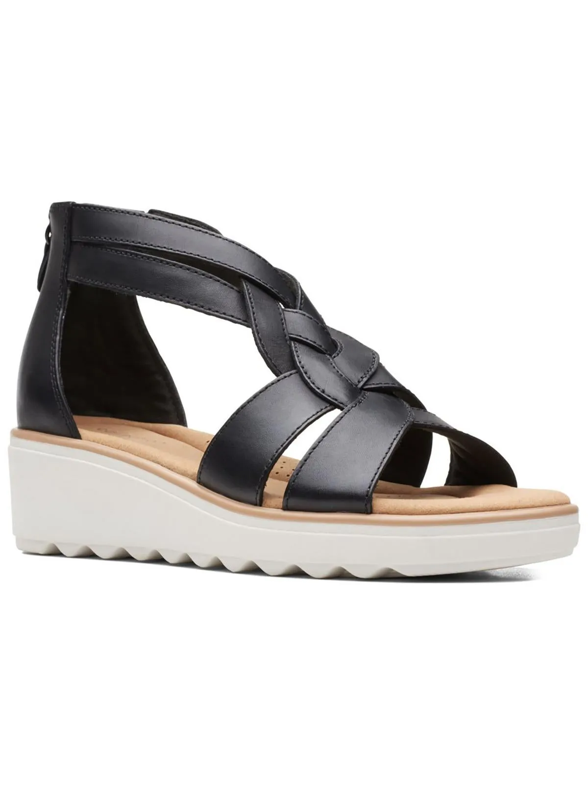 Jillian Womens Leather Zipper Ankle Strap